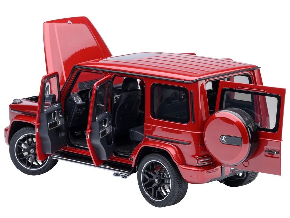 2019 Mercedes-Benz AMG G63 Cardinal Red Metallic 1/18 Model Car by Autoart view 3