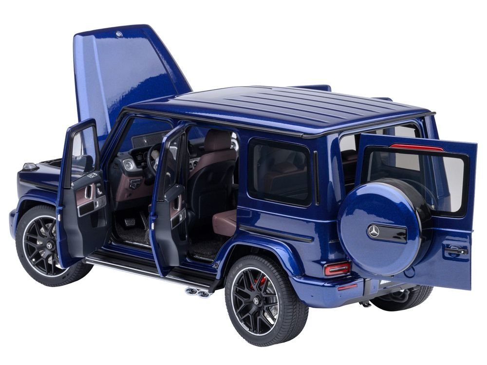 2019 Mercedes-Benz AMG G63 Brilliant Blue Metallic 1/18 Model Car by Autoart view 2