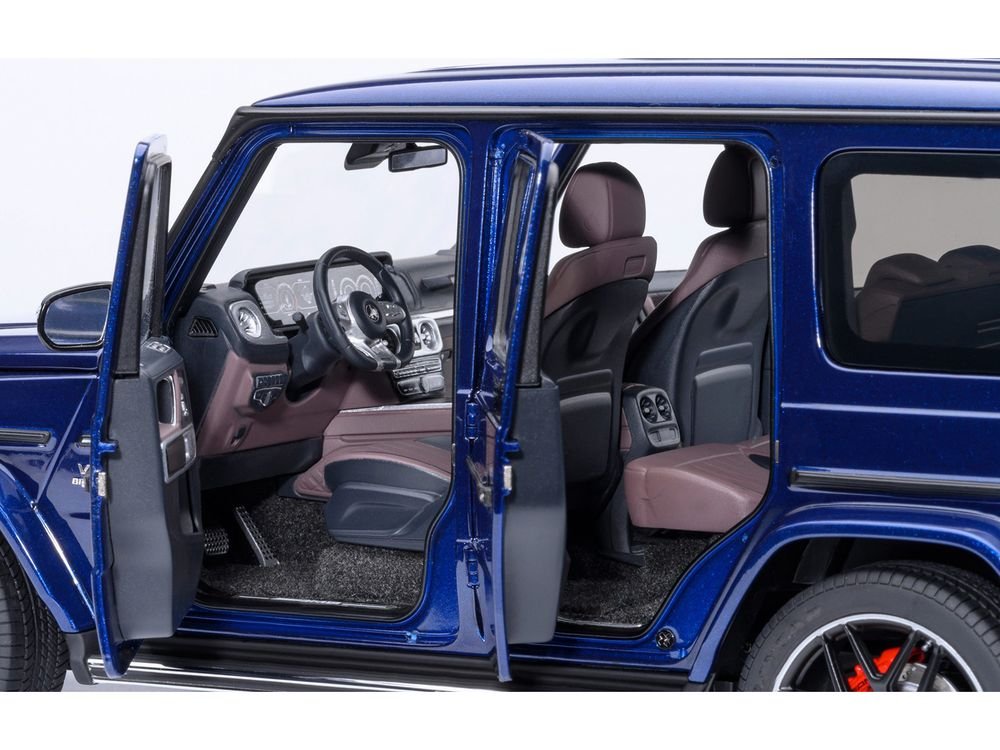 2019 Mercedes-Benz AMG G63 Brilliant Blue Metallic 1/18 Model Car by Autoart view 4