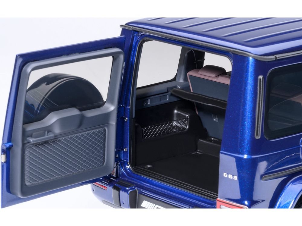2019 Mercedes-Benz AMG G63 Brilliant Blue Metallic 1/18 Model Car by Autoart view 5