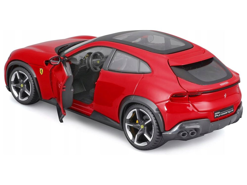 Ferrari Purosangue Red with Sunroof "Race + Play" Series 1/24 Diecast Model Car by Bburago view 2