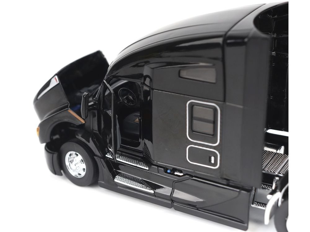 Kenworth T680 76" High Roof Sleeper Cab Truck Tractor Black "Transport Series" 1/50 Diecast Model by Diecast Masters view 2