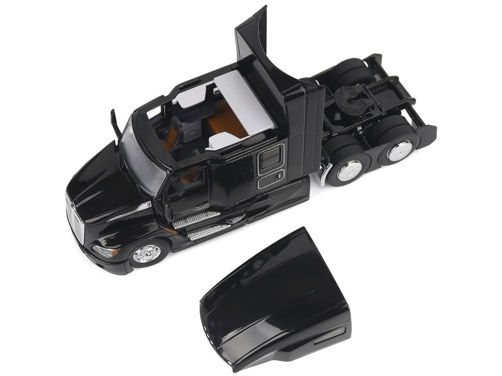 Kenworth T680 76" High Roof Sleeper Cab Truck Tractor Black "Transport Series" 1/50 Diecast Model by Diecast Masters view 3