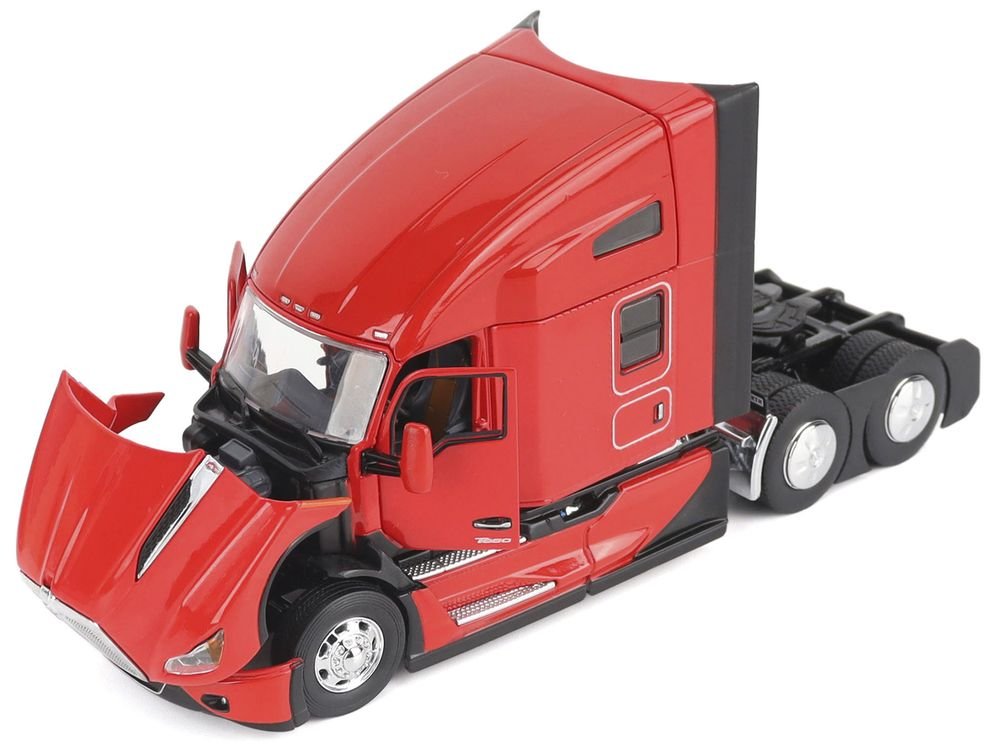 Kenworth T680 76" High Roof Sleeper Cab Truck Tractor Viper Red "Transport Series" 1/50 Diecast Model by Diecast Masters view 5