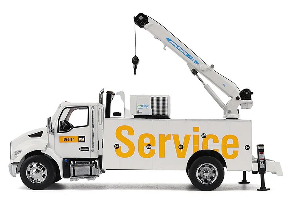 Kenworth T380 Auto-Crane Titan 85 Truck with Miller EnPak White "Transport Series" 1/50 Diecast Model by Diecast Masters view 3