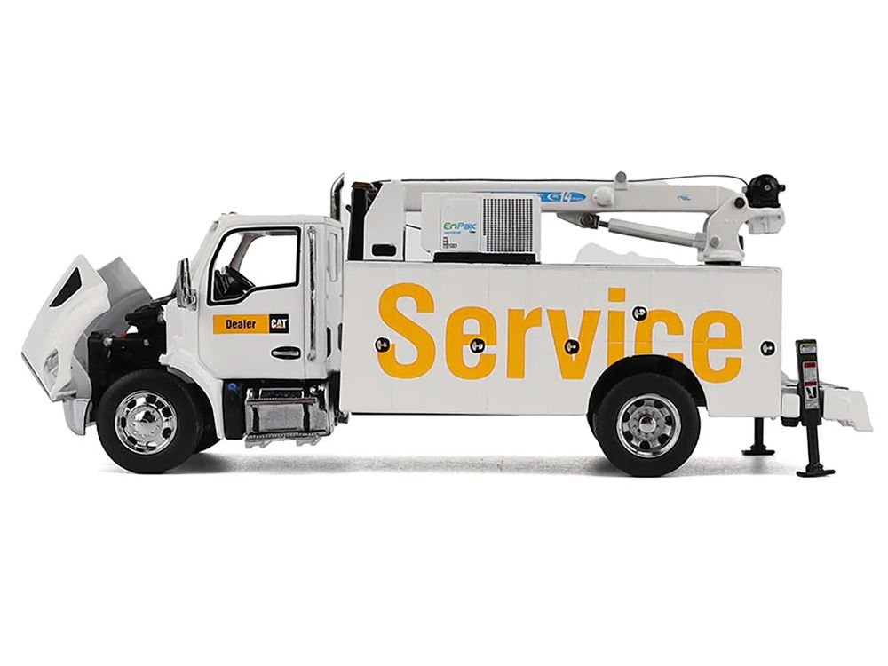 Kenworth T380 Auto-Crane Titan 85 Truck with Miller EnPak White "Transport Series" 1/50 Diecast Model by Diecast Masters view 4