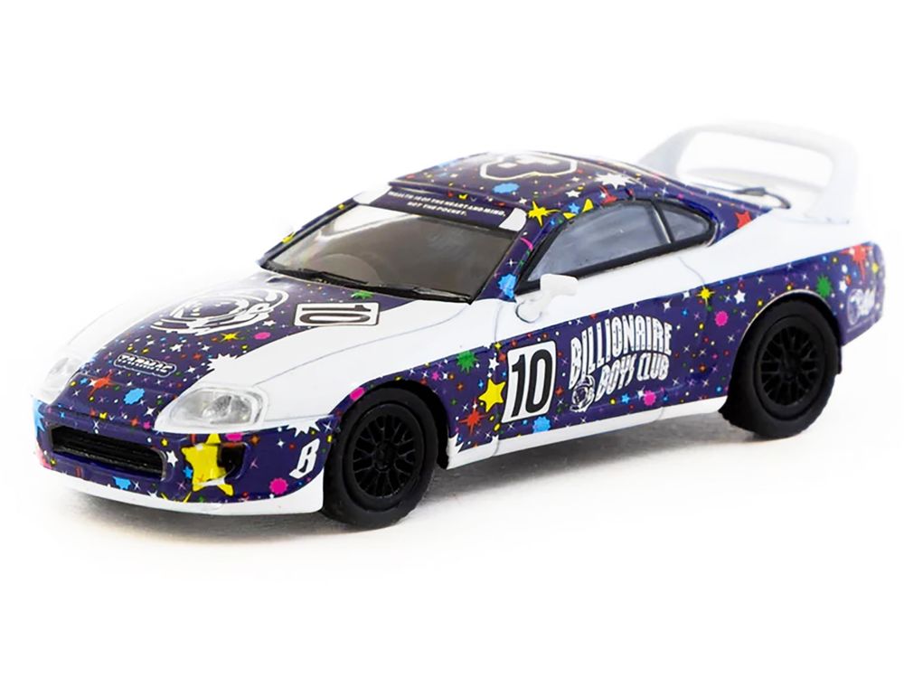 Toyota Supra RHD (Right Hand Drive) #10 "Billionaire Boys Club" Purple and White with Graphics "Hobby64" Series 1/64 Diecast Model Car by Tarmac Works view 2