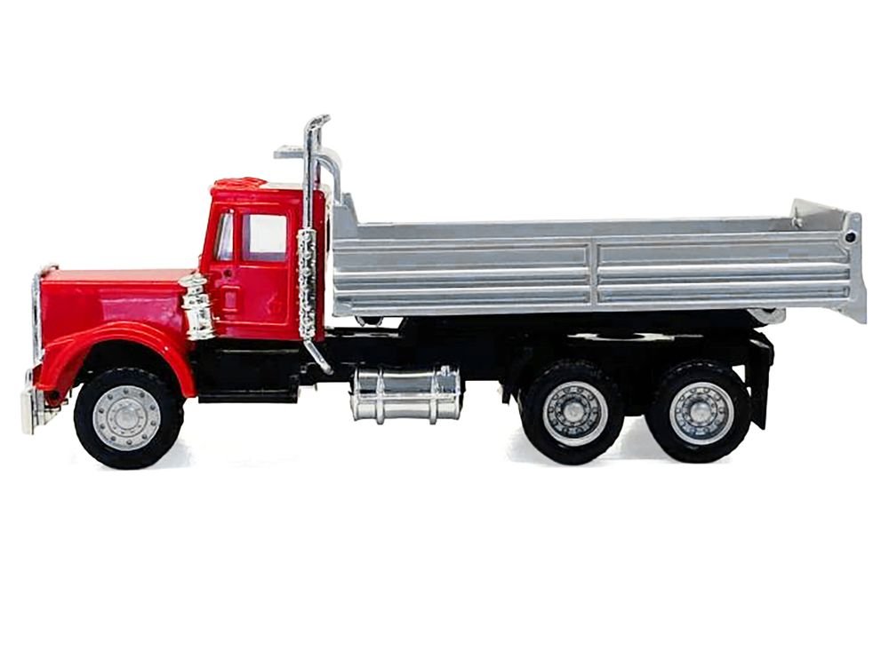 Peterbilt Dump Truck with Red Cab 1/87 (HO) Plastic Model by Promotex view 2