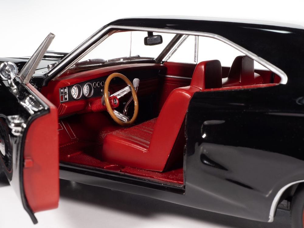 1969 Dodge Coronet Super Bee "Muscle Car & Corvette Nationals" (MCACN) Black with Red Interior "American Muscle" Series 1/18 Diecast Model Car by Auto World view 4
