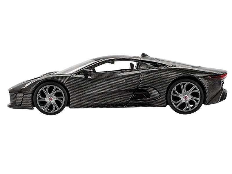 Jaguar C-X75 "Test Car" Black Carbon Limited Edition 1/64 Diecast Model Car by Mini GT view 2