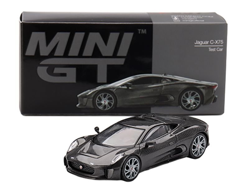 Jaguar C-X75 "Test Car" Black Carbon Limited Edition 1/64 Diecast Model Car by Mini GT view 4