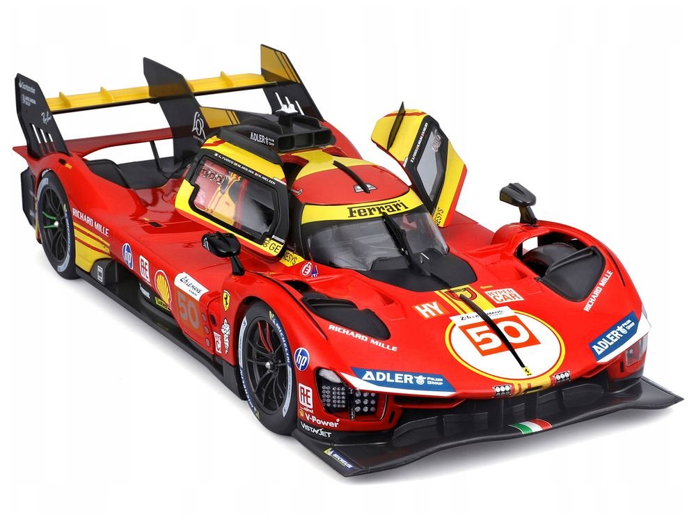 Ferrari 499P #50 Antonio Fuoco - Miguel Molina - Nicklas Nielsen "Ferrari AF Corse" Winner "24 Hours of Le Mans" (2024) "Racing" Series 1/18 Diecast Model Car by Bburago view 2