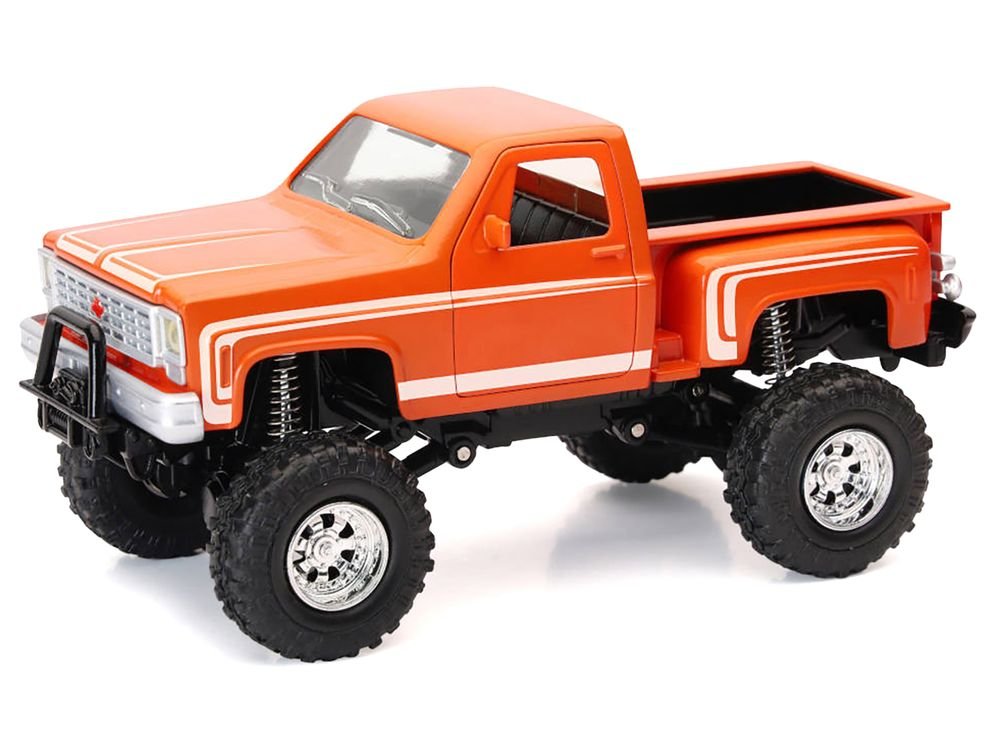 Chevrolet Sport Step Side Pickup Truck Orange with White Graphics "Xtreme Off-Road" Series 1/30 Diecast Model by New Ray view 2