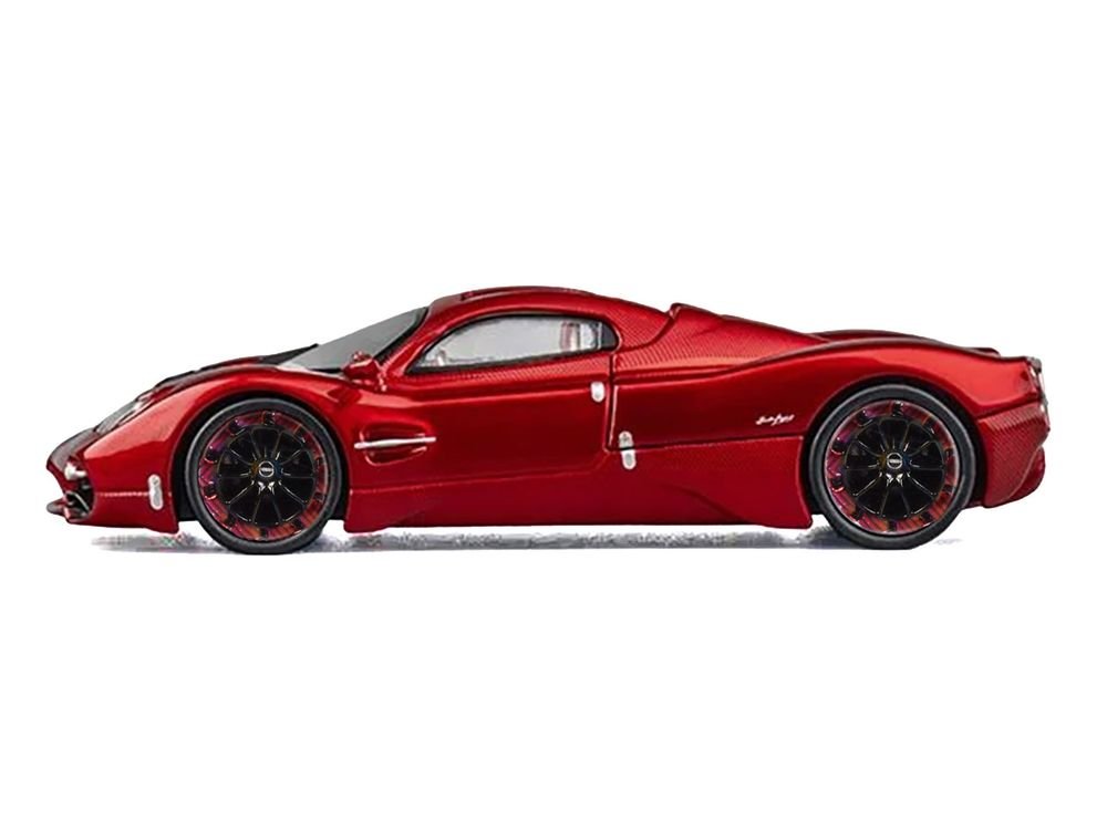 Pagani Utopia Red Metallic with Red Carbon Top 1/64 Diecast Model Car by CM Model view 2