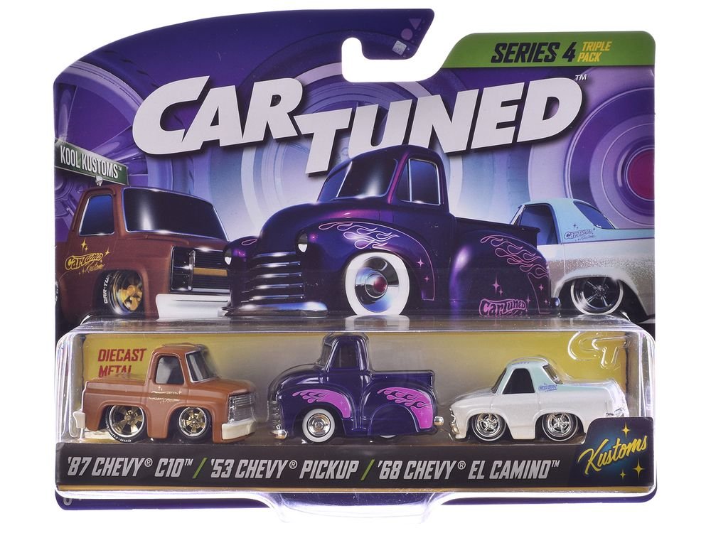 "Kustoms" Series 4 Chevrolet Triple Pack Set of 3 Cars Diecast Model Cars by CarTuned view 3