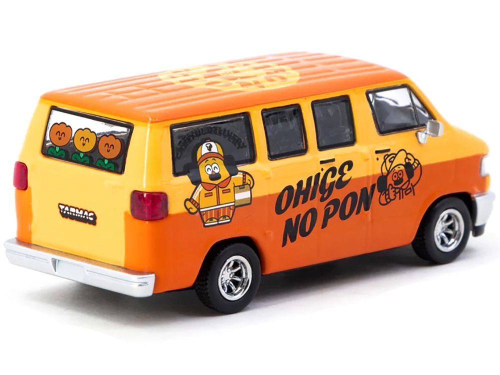 Dodge Van "Ohige no Pon" Orange Two-Tone "Global64" Series 1/64 Diecast Model by Tarmac Works view 2