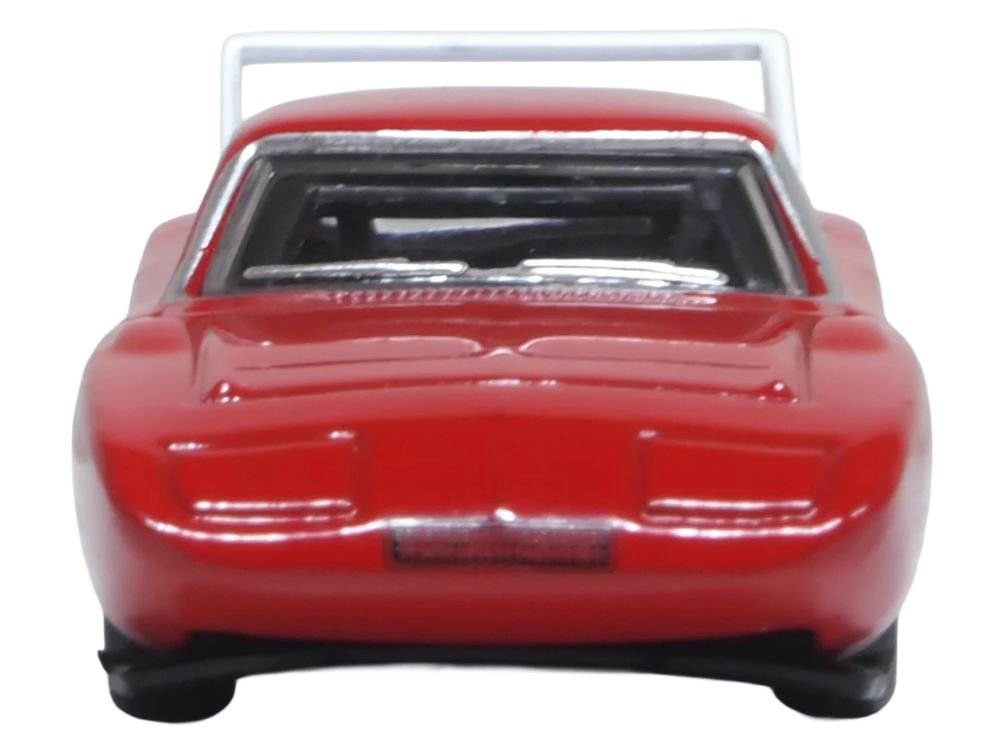 1969 Dodge Charger Daytona Red with White Stripe 1/87 (HO) Scale Diecast Model Car by Oxford Diecast view 3