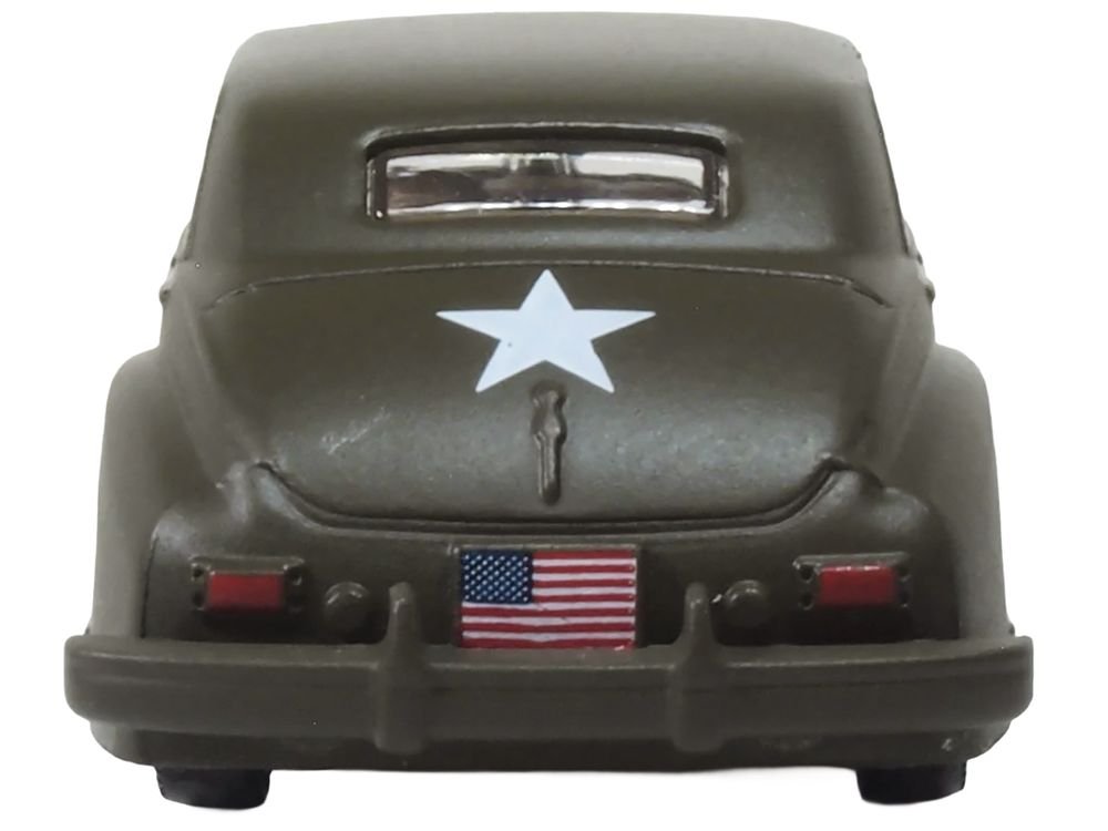 1942 Packard Clipper Touring Sedan "US Army Staff Car" Olive Drab 1/87 (HO) Scale Diecast Model Car by Oxford Diecast view 5