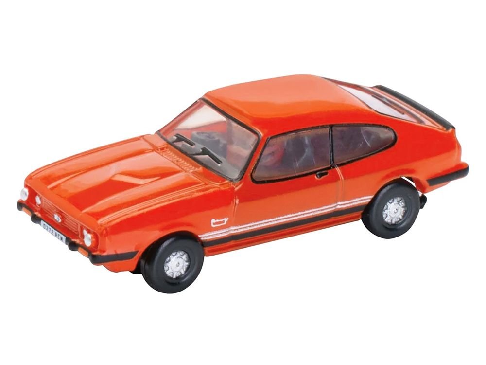 Ford Capri Mk3 RHD (Right Hand Drive) Sebring Red 1/148 (N) Scale Diecast Model Car by Oxford Diecast view 2