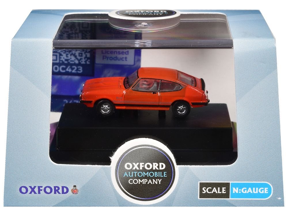 Ford Capri Mk3 RHD (Right Hand Drive) Sebring Red 1/148 (N) Scale Diecast Model Car by Oxford Diecast view 3