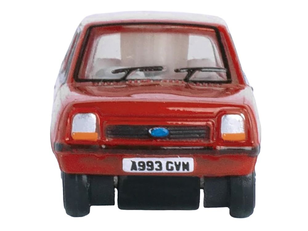 Ford Fiesta Mk1 RHD (Right Hand Drive) Venetian Red 1/148 (N) Scale Diecast Model Car by Oxford Diecast view 3