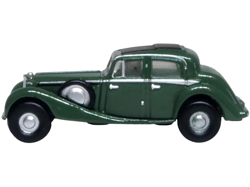 Jaguar SS RHD (Right Hand Drive) Suede Green with Black Top 1/148 (N) Scale Diecast Model Car by Oxford Diecast view 2