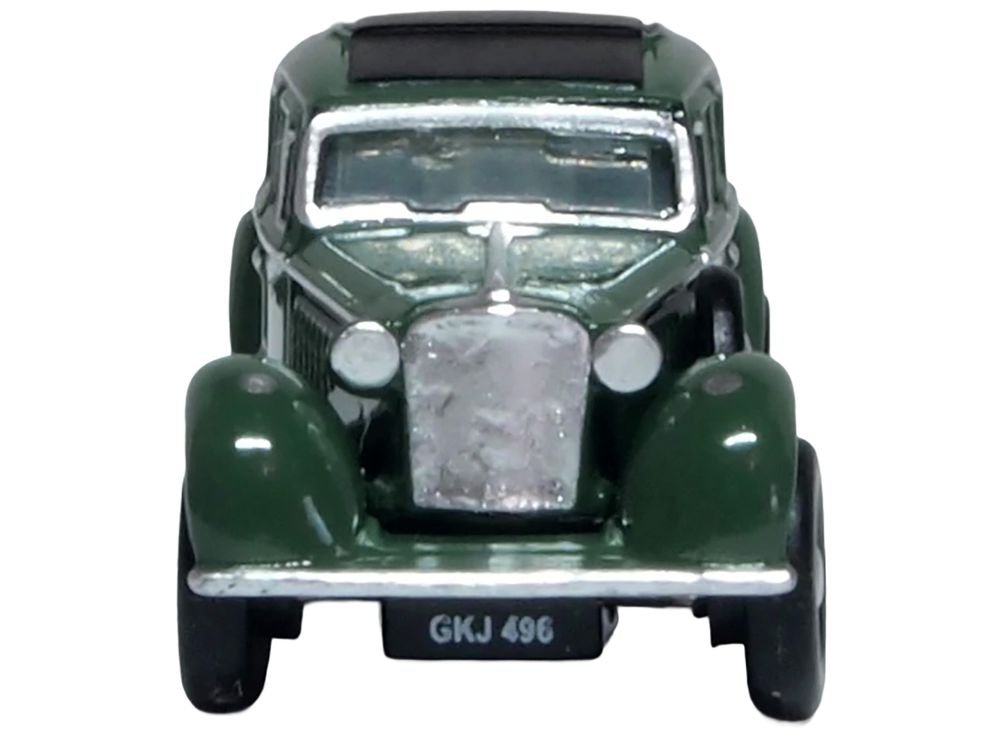 Jaguar SS RHD (Right Hand Drive) Suede Green with Black Top 1/148 (N) Scale Diecast Model Car by Oxford Diecast view 4