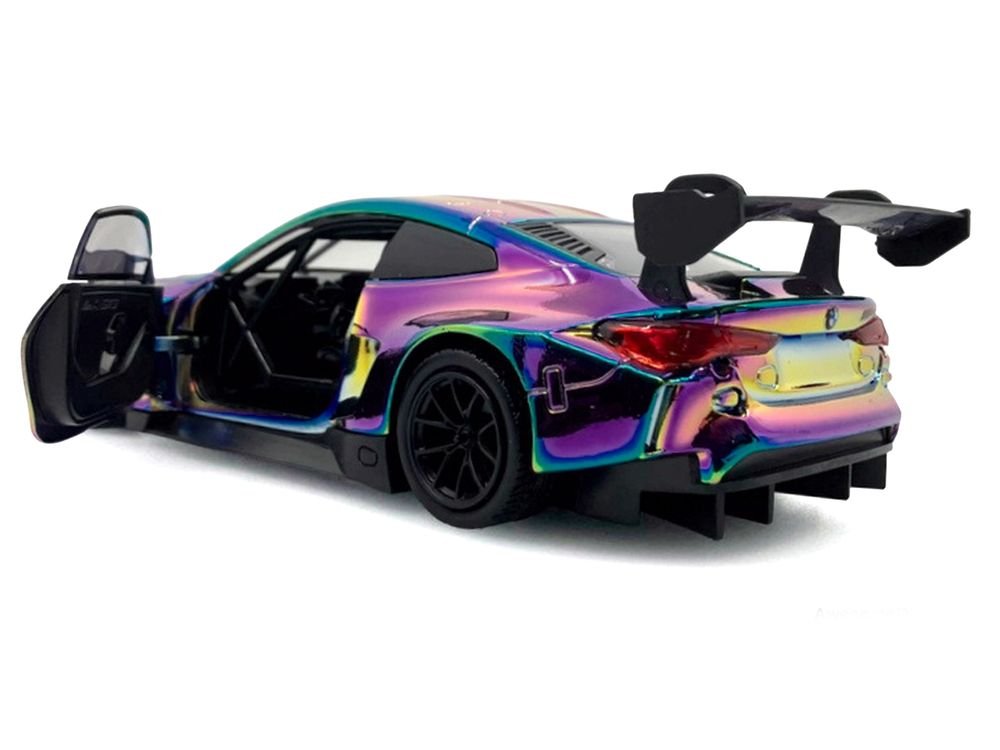 BMW M4 GT3 Chameleon Chrome "Custom Wrap" Series 1/24 Diecast Model Car by Motormax view 2