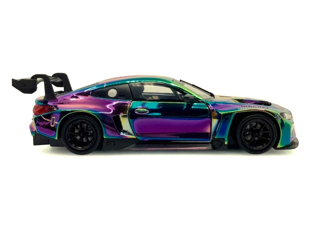 BMW M4 GT3 Chameleon Chrome "Custom Wrap" Series 1/24 Diecast Model Car by Motormax view 3