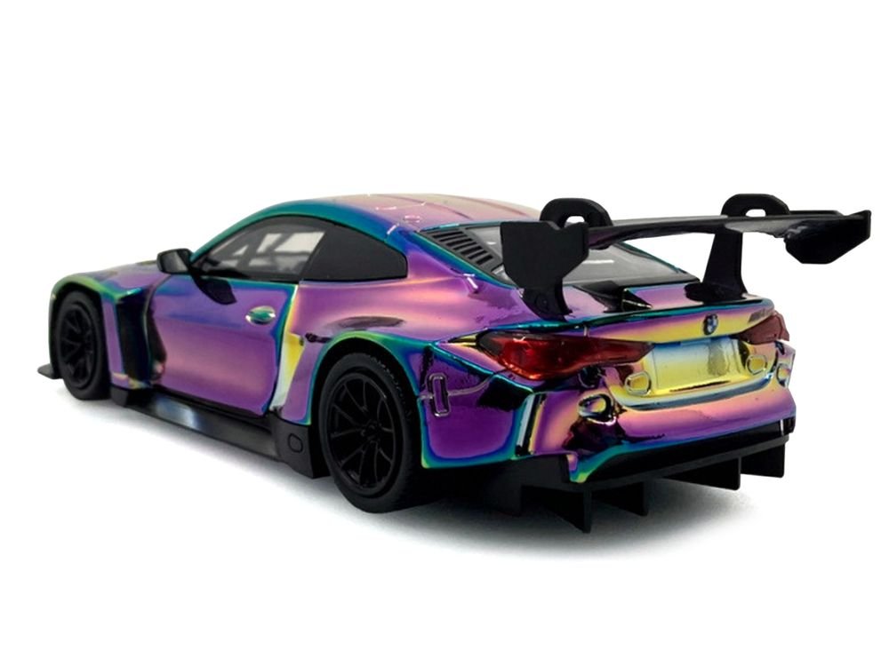 BMW M4 GT3 Chameleon Chrome "Custom Wrap" Series 1/24 Diecast Model Car by Motormax view 4