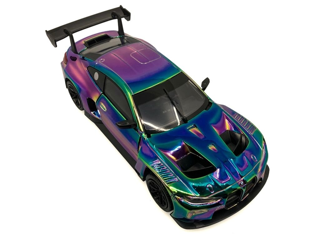 BMW M4 GT3 Chameleon Chrome "Custom Wrap" Series 1/24 Diecast Model Car by Motormax view 5