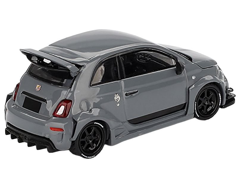ABARTH 595 #49 "LB-Works x Abas Works" Gray Limited Edition 1/64 Diecast Model Car by Mini GT view 3