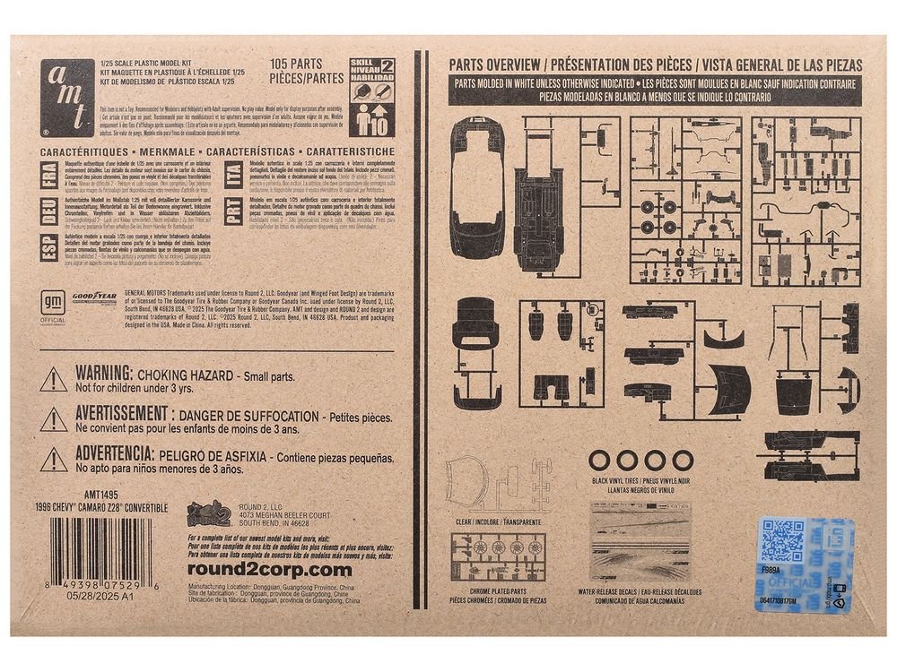Skill 2 Model Kit 1996 Chevrolet Camaro Z28 Convertible 1/25 Scale Model by AMT view 4