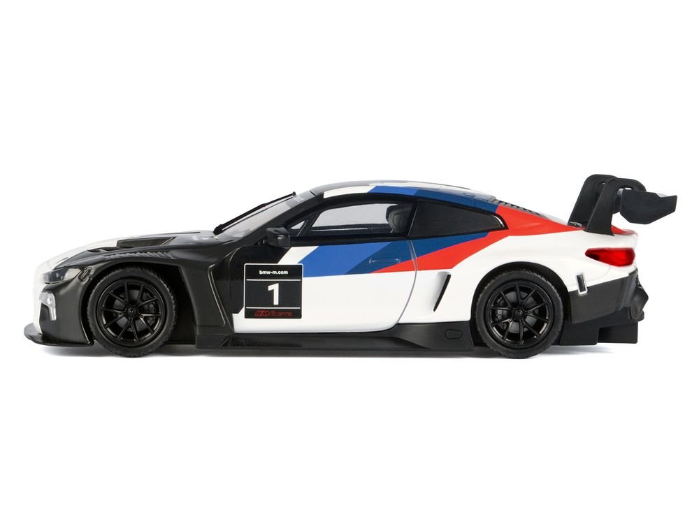 BMW M4 GT3 #1 White with Black Blue and Red Graphics "GT Racing" Series 1/24 Diecast Model Car by Motormax view 2