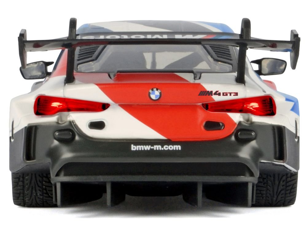 BMW M4 GT3 #1 White with Black Blue and Red Graphics "GT Racing" Series 1/24 Diecast Model Car by Motormax view 3