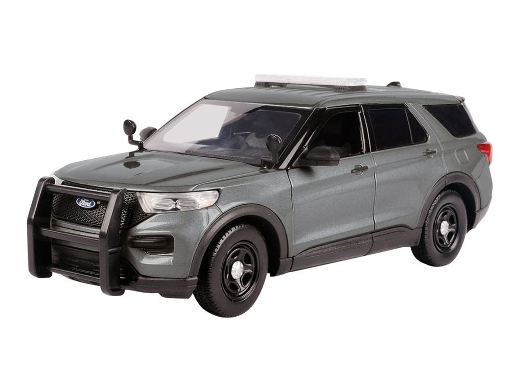 2022 Ford Police Interceptor Utility Unmarked Gray Metallic "Builder's Kit" "Law Enforcement and Public Service" Series 1/24 Diecast Model Car by Motormax view 3