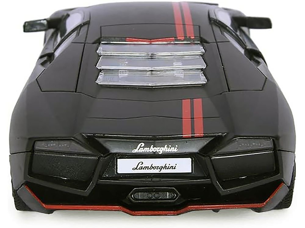 Lamborghini Reventon Matt Black with Red Stripes "Satin Paint" Series 1/24 Diecast Model Car by Motormax view 4