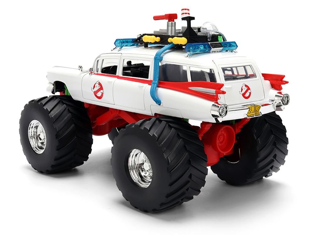 1959 Cadillac Ambulance Ecto-1 "Ghostbusters" (1984) Movie Monster Truck Version "Hollywood Rides" Series 1/24 Diecast Model Car by Jada view 4