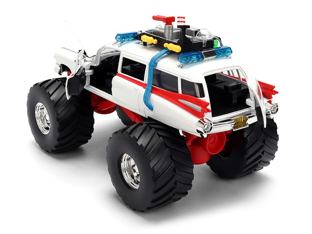 1959 Cadillac Ambulance Ecto-1 "Ghostbusters" (1984) Movie Monster Truck Version "Hollywood Rides" Series 1/24 Diecast Model Car by Jada view 5