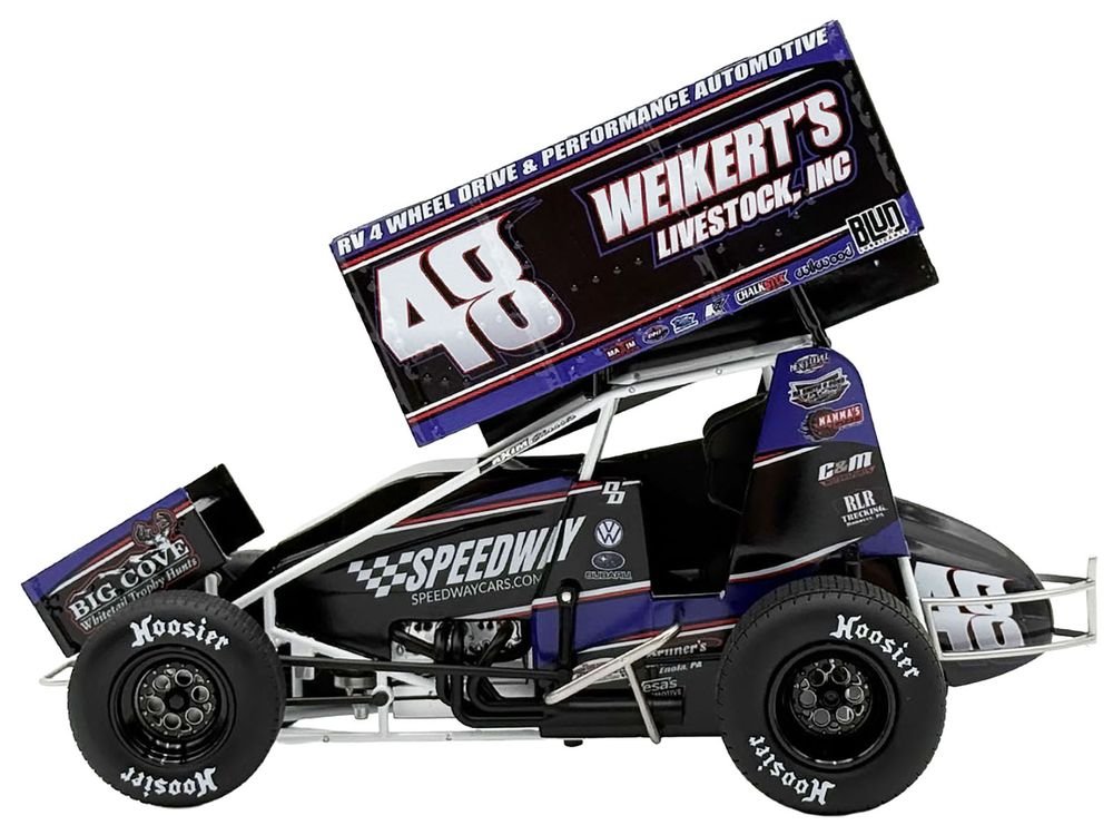 Winged Sprint Car #48 Danny Dietrich "Weikert's Livestock - Speedway Cars" Gary Kauffman Racing (2025) 1/18 Diecast Model Car by ACME view 3