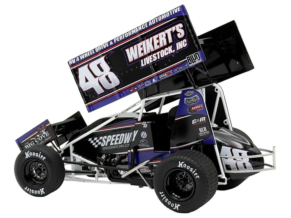 Winged Sprint Car #48 Danny Dietrich "Weikert's Livestock - Speedway Cars" Gary Kauffman Racing (2025) 1/18 Diecast Model Car by ACME view 4