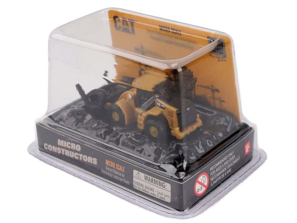 CAT Caterpillar 950M Wheel Loader (Log Fork Version) Yellow "Micro-Constructor" Series Diecast Model by Diecast Masters view 3