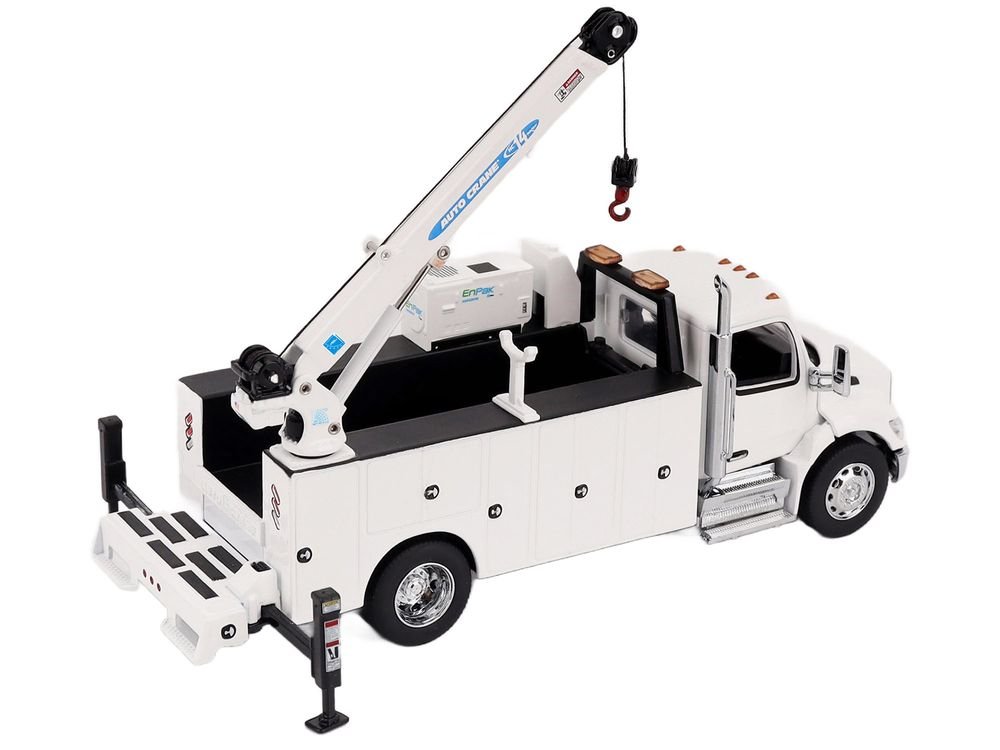 Peterbilt 536 Auto-Crane Titan85-Body HC14-Crane Work Truck with Miller EnPak White "Transport Series" 1/50 Diecast Model by Diecast Masters view 3