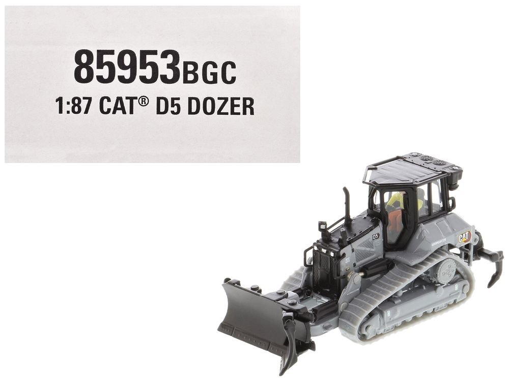 CAT Caterpillar D5 Track-Type Dozer "Centennial" Gray with Operator "High Line Series" 1/87 (HO) Diecast Model by Diecast Masters