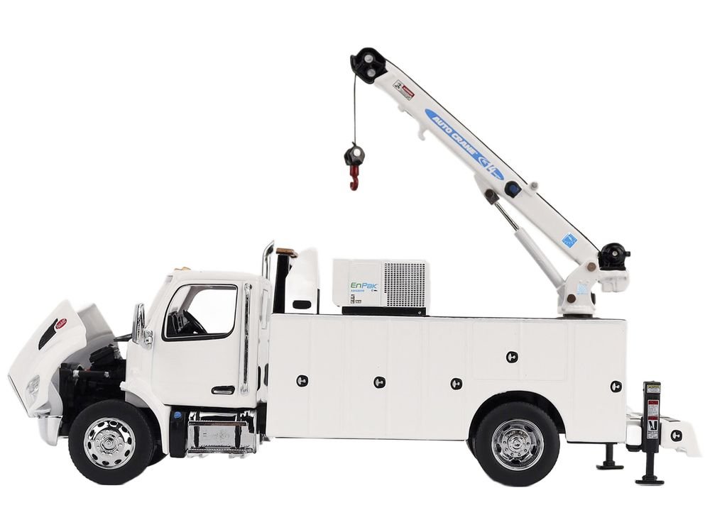 Peterbilt 536 Auto-Crane Titan 85-Body HC14-Crane Work Truck with Miller EnPak White "Transport Series" 1/50 Diecast Model by Diecast Masters view 2