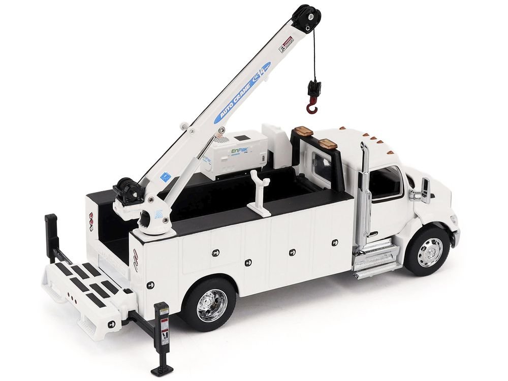Peterbilt 536 Auto-Crane Titan 85-Body HC14-Crane Work Truck with Miller EnPak White "Transport Series" 1/50 Diecast Model by Diecast Masters view 3