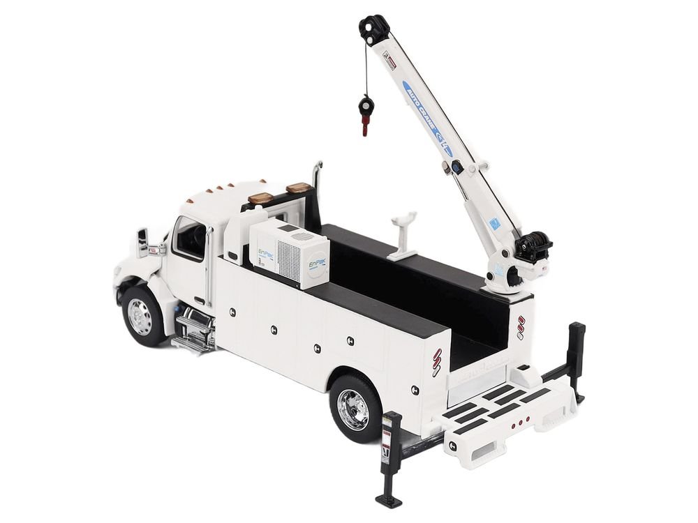 Peterbilt 536 Auto-Crane Titan 85-Body HC14-Crane Work Truck with Miller EnPak White "Transport Series" 1/50 Diecast Model by Diecast Masters view 4