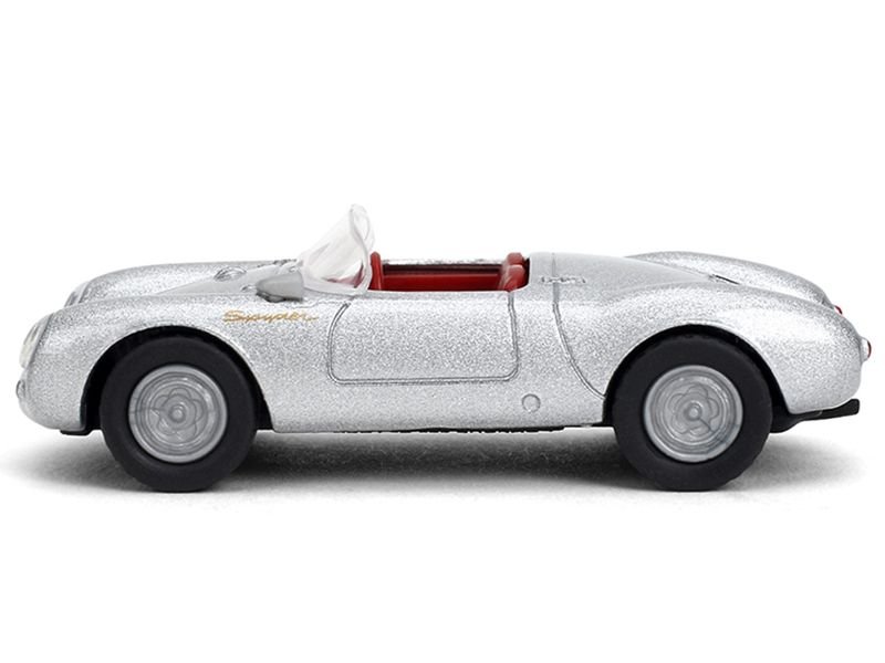 1955 Porsche 550 Spyder Silver Metallic with Red Interior "Collection" Series 1/64 Diecast Model Car by Majorette view 2