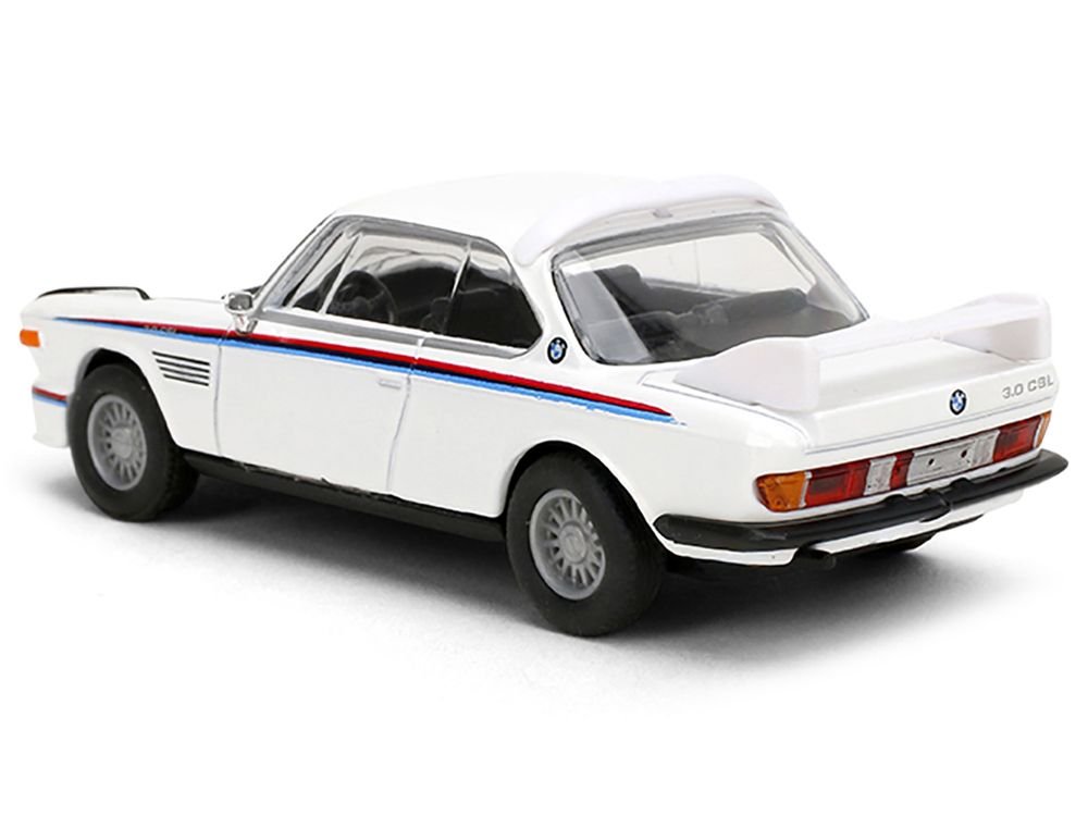 1975 BMW 3.0 CSL White with Red and Blue Stripes "Collection" Series 1/64 Diecast Model Car by Majorette view 3