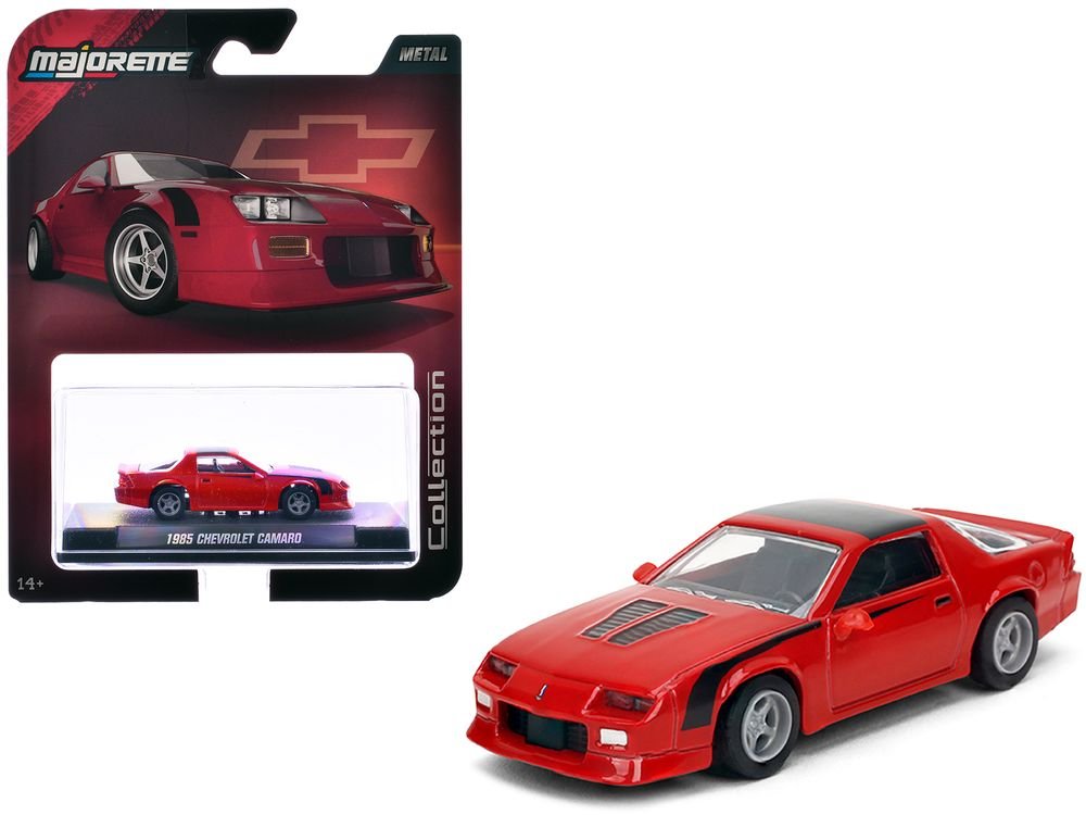 1985 Chevrolet Camaro Red with Black Top and Stripes "Collection" Series 1/64 Diecast Model Car by Majorette